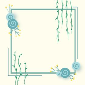 蓝绿色简约藤曼植物元素