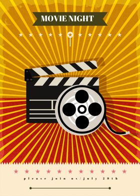 太阳光线复古电影节海报