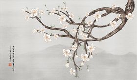 花鸟画手绘花鸟背景墙