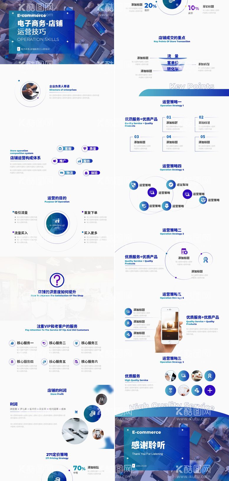 编号：20535411180724053136【酷图网】源文件下载-蓝色电商店铺运营技巧PPT