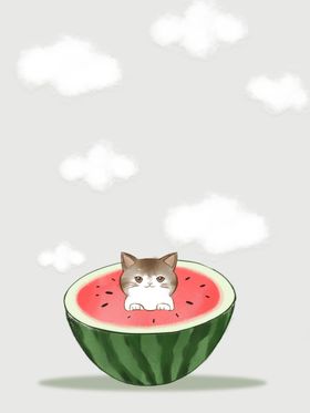雨伞和猫咪矢量插画