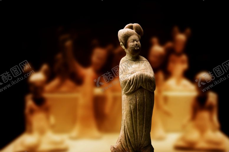 编号：95393809210223124411【酷图网】源文件下载-唐彩绘仕女立俑彩绘仕女立俑