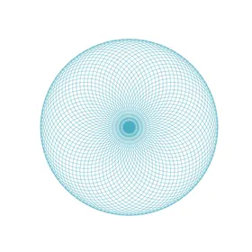 圆环底纹几何矢量彩色正弦线