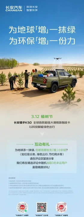 汽车植树节海报