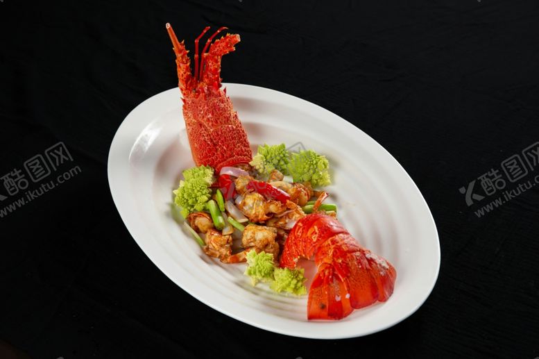 编号：71338812111340275395【酷图网】源文件下载-葱爆澳洲龙虾