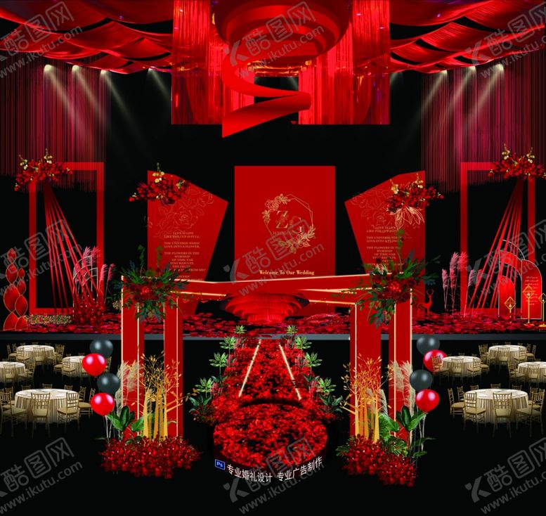 编号：44831410311058539502【酷图网】源文件下载-红色婚礼
