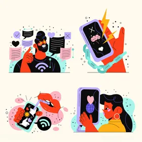 多彩生活瞬间插画