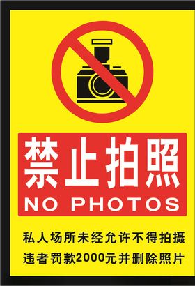 禁止拍照罚款警告