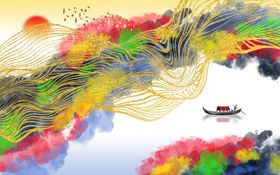抽象玄关装饰画