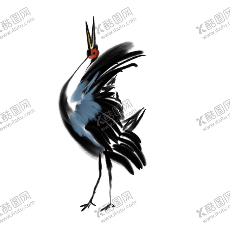 编号：62925704210340306002【酷图网】源文件下载-水墨仙鹤