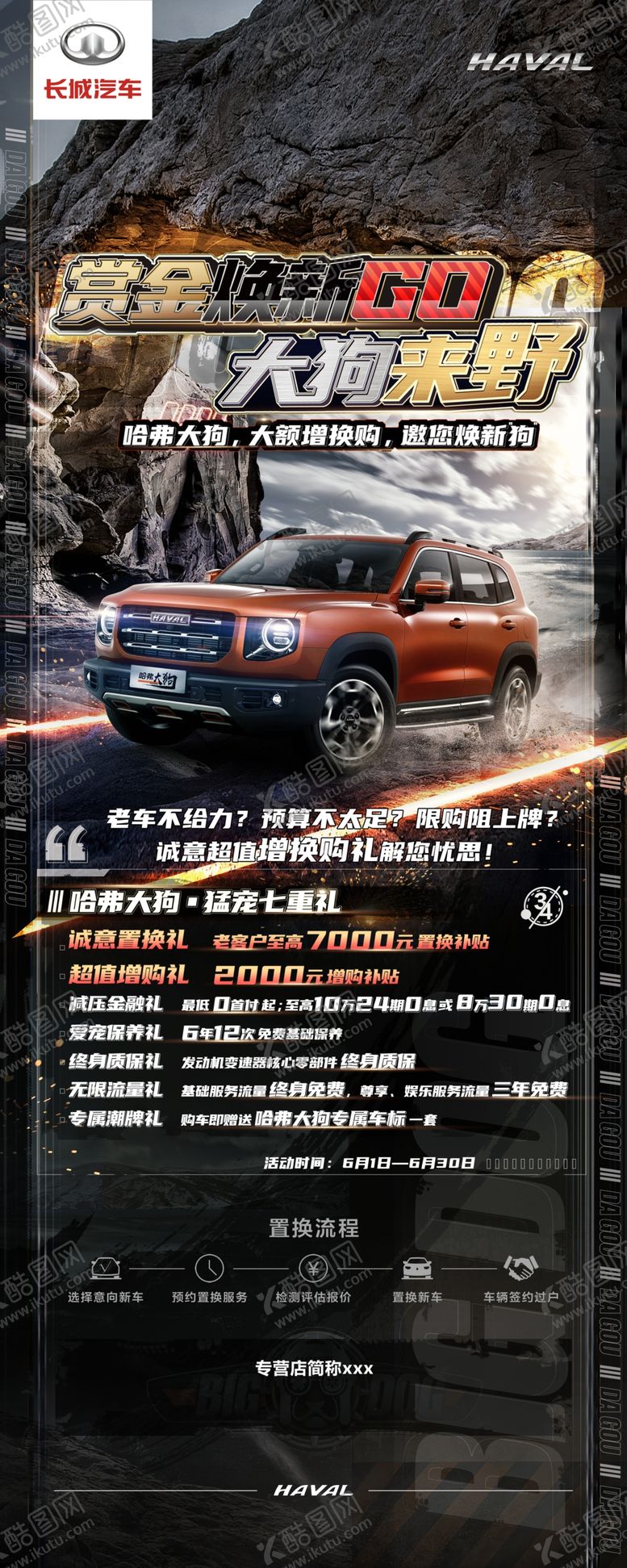 编号：42816910052116061967【酷图网】源文件下载-哈弗大狗增换购展架