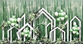 婚礼效果图舞台梦幻简约蓝色背景