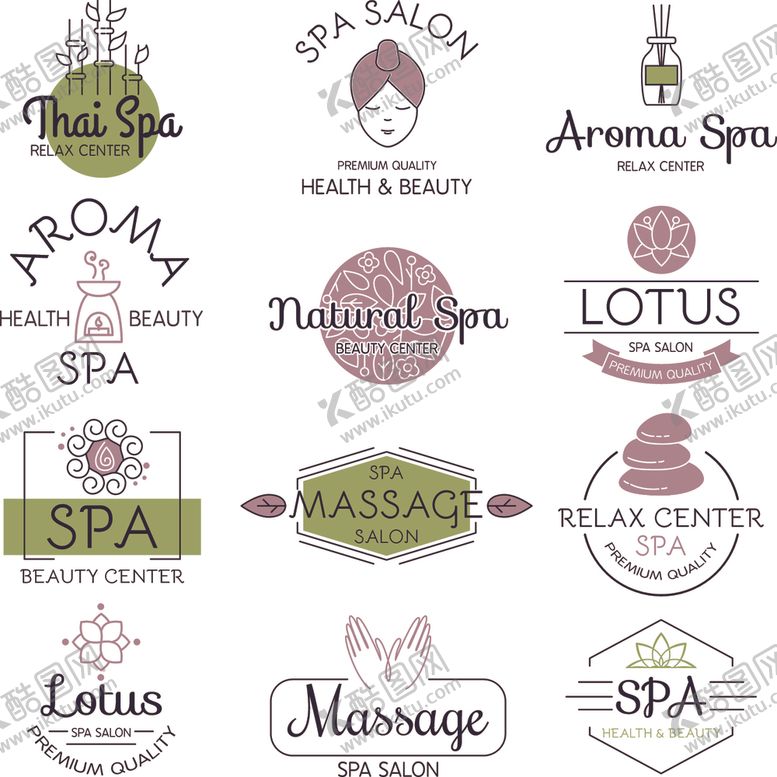 编号：18433709261101272507【酷图网】源文件下载-多样水疗按摩标志设计