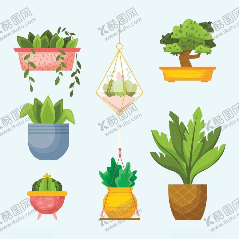 编号：78243801260427474892【酷图网】源文件下载-手绘卡通盆栽