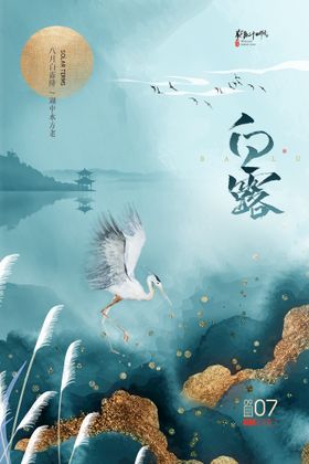 创意中国风白露节传统节气海报