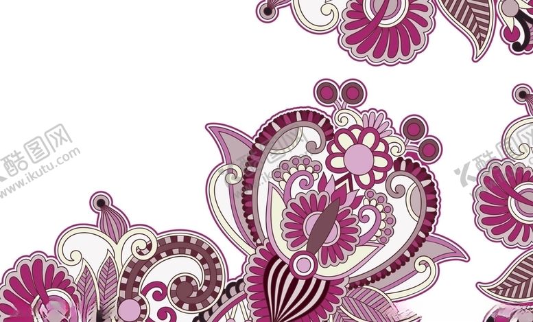 编号：31827810011259448358【酷图网】源文件下载-紫红色和风日系花纹背景