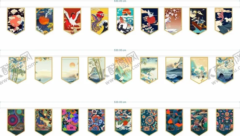 编号：44324404201900289475【酷图网】源文件下载-日系中国风寿司店吊旗