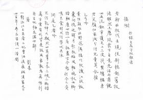 硬笔行书接树洞庭乞丐吟