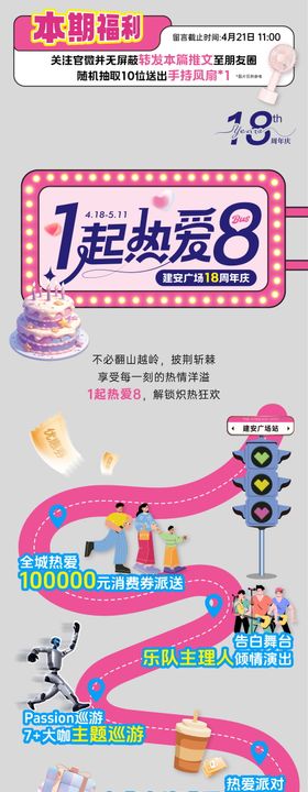 购物中心3周年庆公众号长图