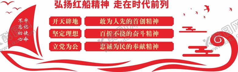 编号：15685111120102089743【酷图网】源文件下载-党建红船精神文化墙