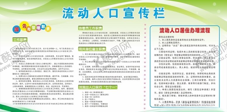 编号：29916209110924136166【酷图网】源文件下载-流动人口展板