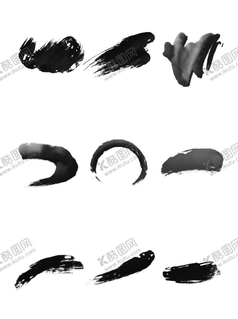 编号：84545007052202234561【酷图网】源文件下载-水墨素材毛笔画素材墨迹素材