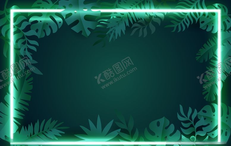 编号：44781009082234517139【酷图网】源文件下载-霓虹灯叶子背景