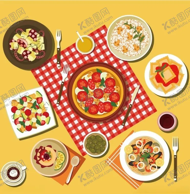 编号：54287306232234511079【酷图网】源文件下载-扁平化食物