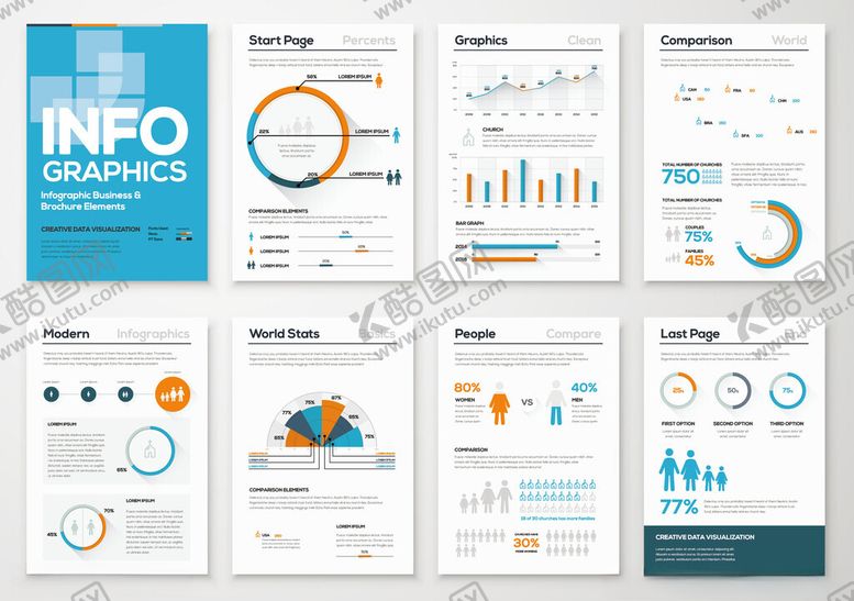 编号：71060504061607363042【酷图网】源文件下载-多样信息图表模板展示