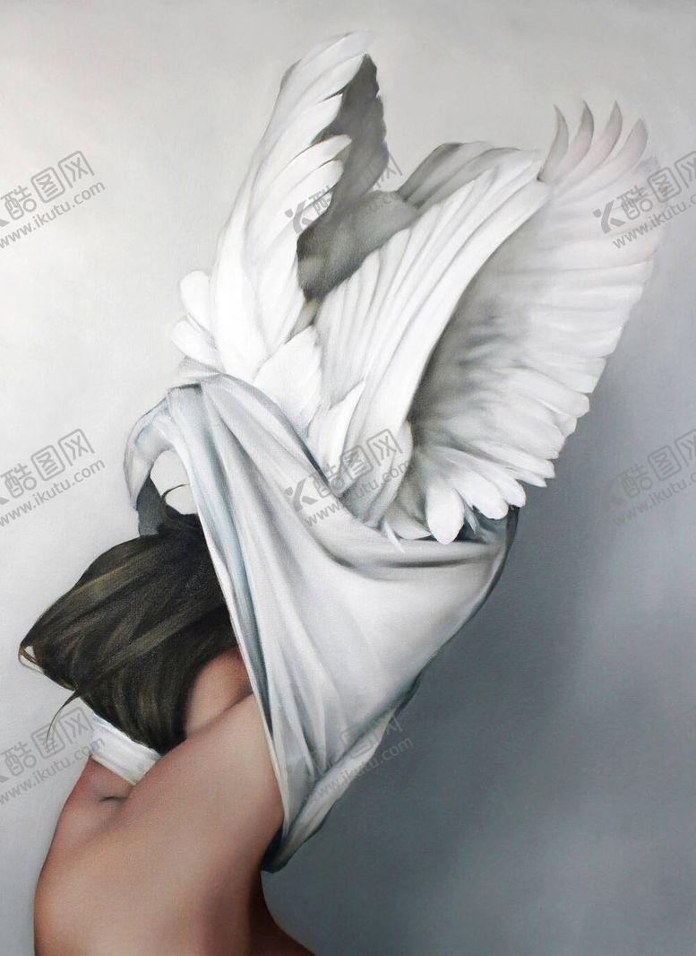编号：93002912050653444423【酷图网】源文件下载-翅膀女孩唯美艺术挂画装饰画