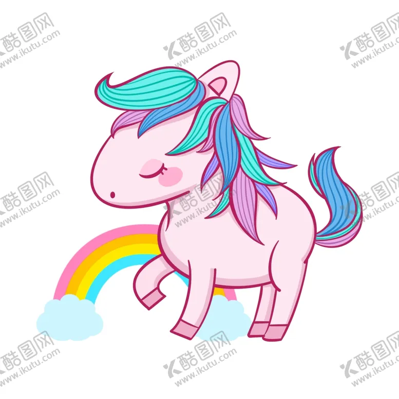 编号：95459009091927392950【酷图网】源文件下载-创意卡通独角兽形象