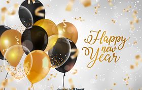 创意气球新年贺卡矢量素材