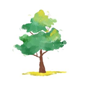 绿色植物插画卡通背景素材
