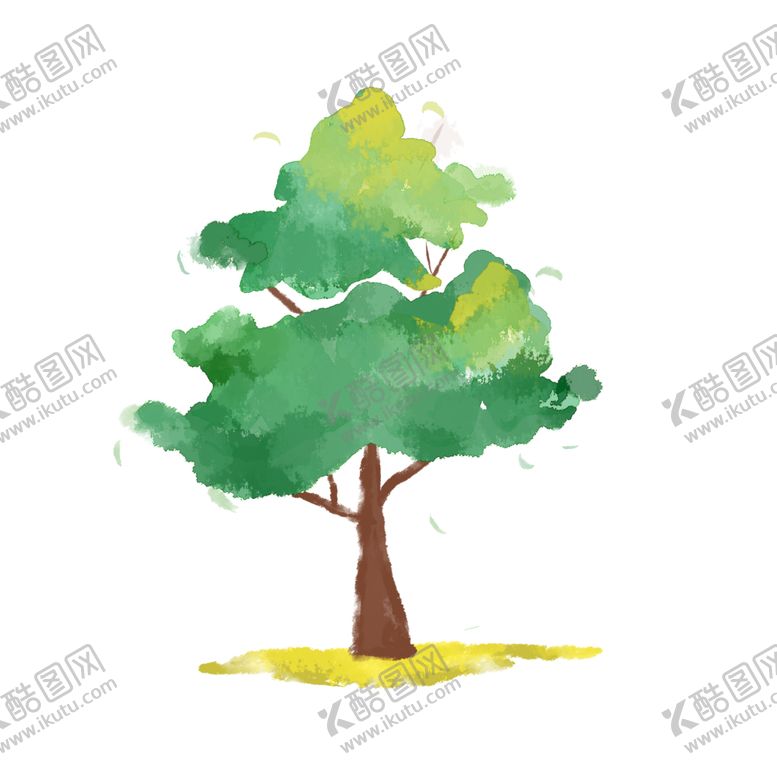 编号：23429010170106232188【酷图网】源文件下载-绿色植物插画卡通背景素材