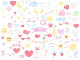 可爱多彩卡通图案背景