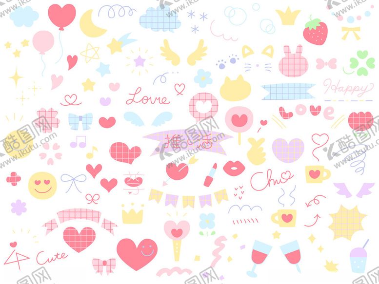编号：24083111151310597197【酷图网】源文件下载-可爱多彩卡通图案背景