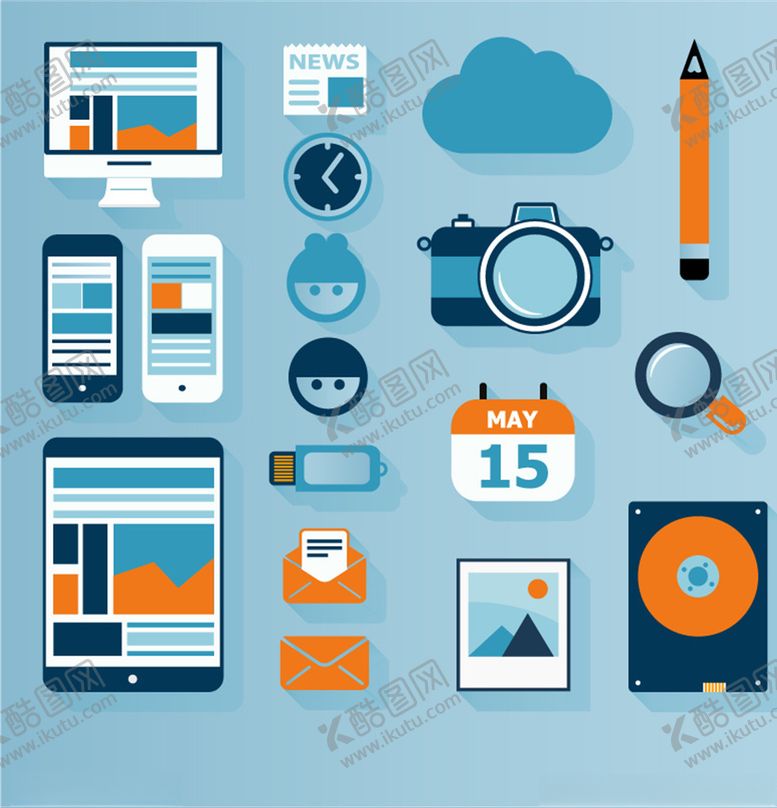 编号：36161109211022069870【酷图网】源文件下载-矢量办公用品