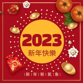 2023兔年新春喜庆海报