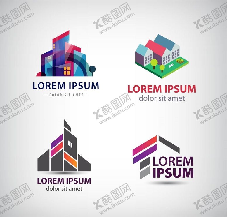 编号：33533306300015273170【酷图网】源文件下载-多彩创意建筑标志设计