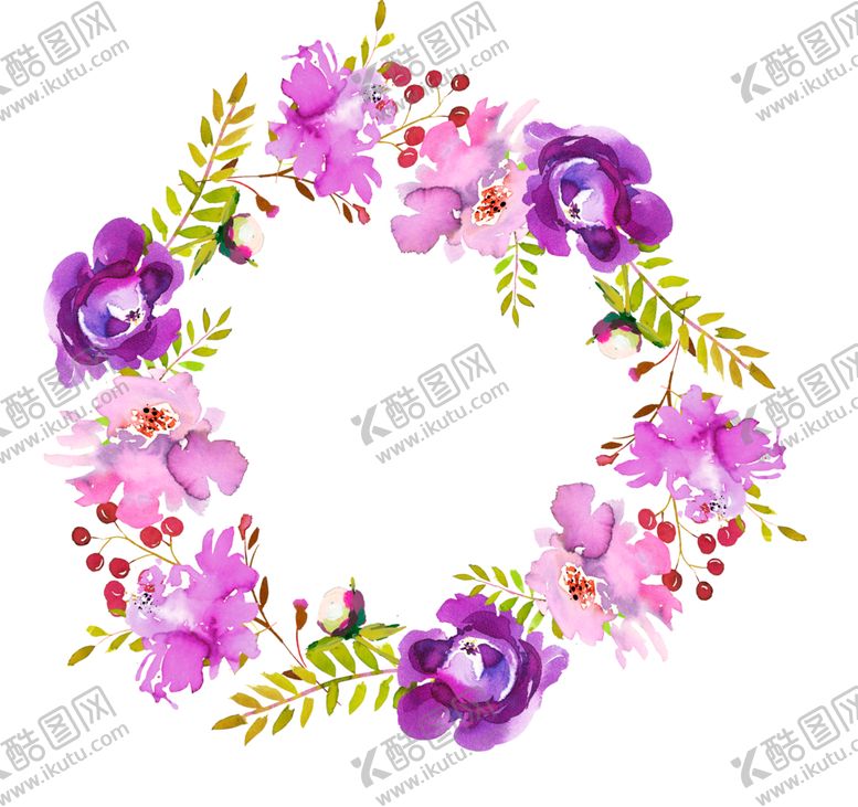 编号：62540404181407502721【酷图网】源文件下载-水彩花环