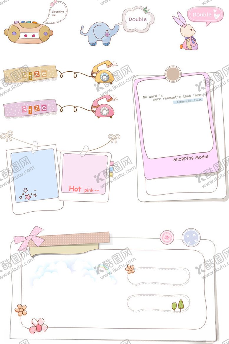 编号：95923201041117046019【酷图网】源文件下载-可爱风手账装饰素材集合
