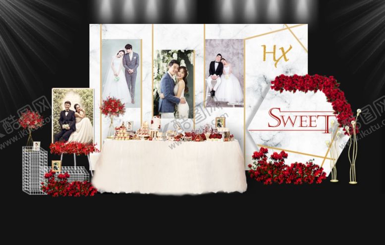 编号：96100509271419191510【酷图网】源文件下载-大理石风婚礼甜品区