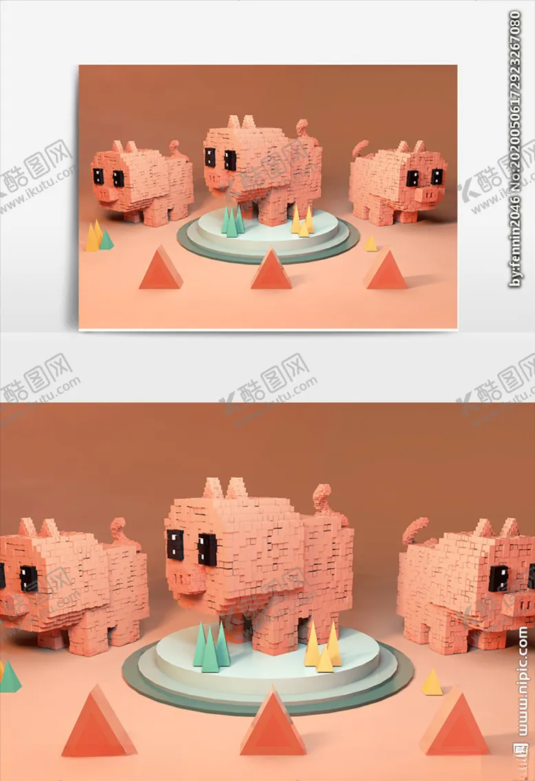 编号：92100006232300453253【酷图网】源文件下载-电商C4D创意设计图案