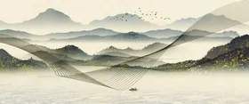 装饰画中国风新中式晶瓷风景
