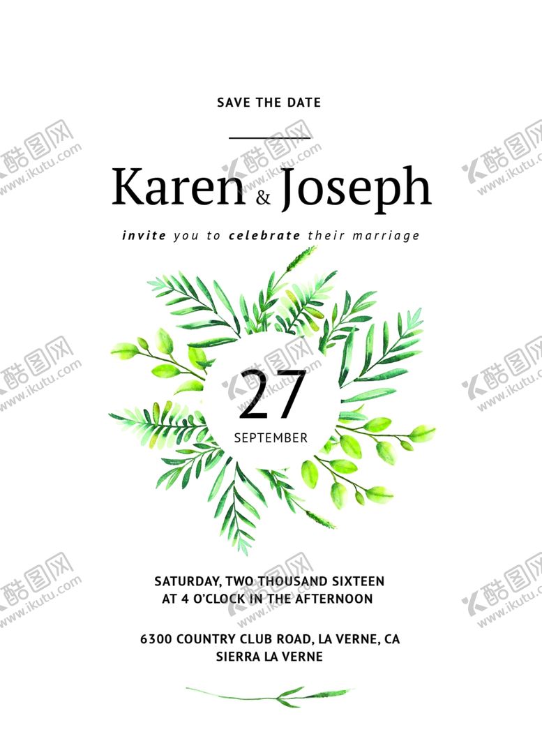 编号：97915809250723418677【酷图网】源文件下载-森系小清新邀请函背景