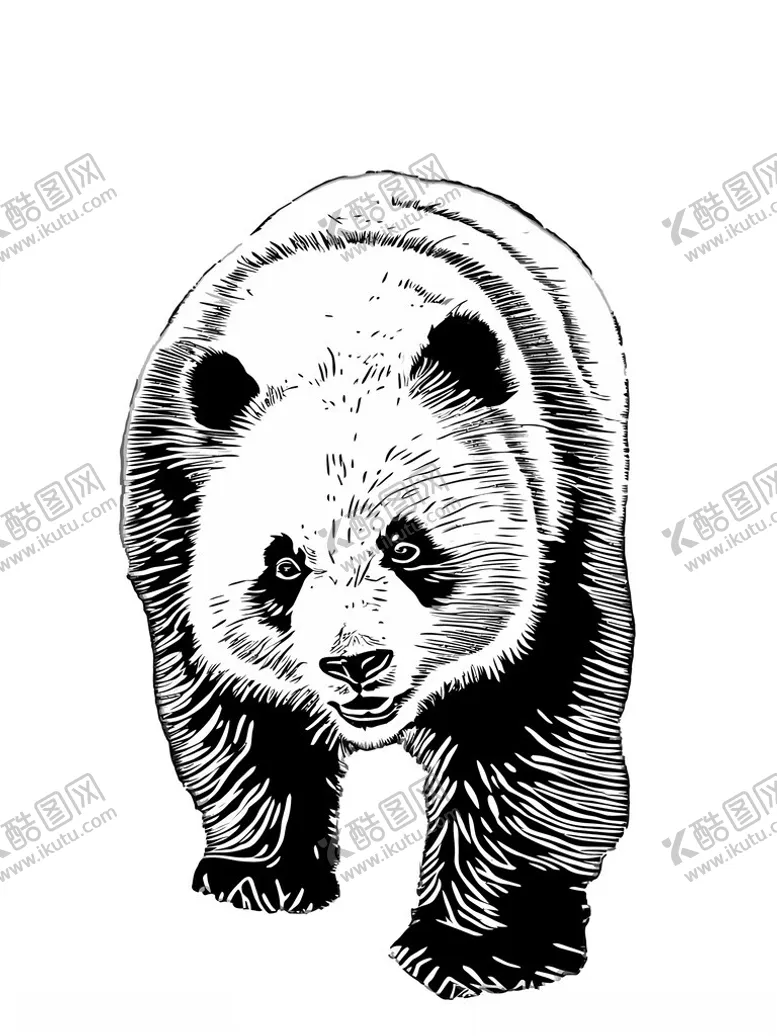 编号：18720603051219508892【酷图网】源文件下载-矢量熊猫剪影