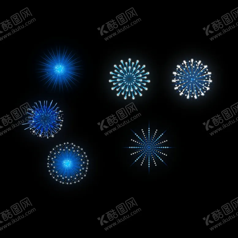 编号：27609806261337167468【酷图网】源文件下载-蓝色烟花