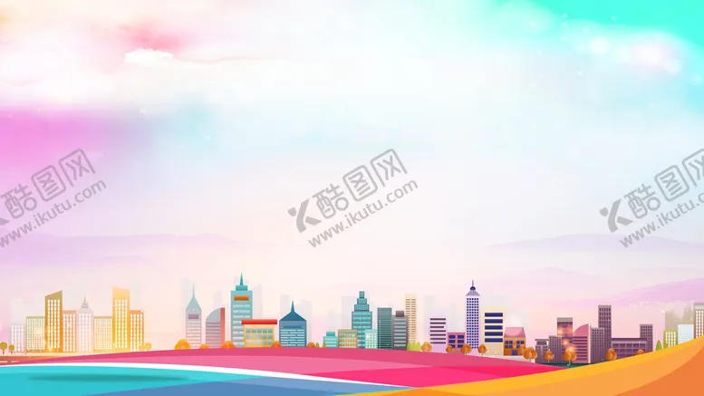 编号：96287509200407311307【酷图网】源文件下载-炫彩城市校园社区宣传展板背景