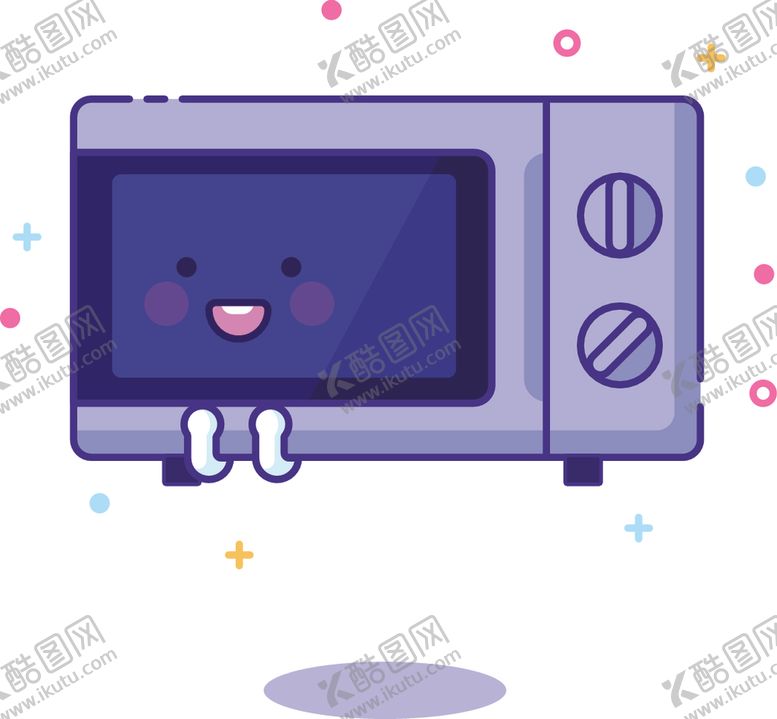 编号：13008007091332376929【酷图网】源文件下载-生活用品可爱微波炉EPS