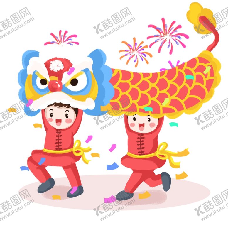 编号：28806209260024572700【酷图网】源文件下载-舞狮子插画